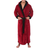 Men BathRobe Flannel Hooded Thick Casual Winter - Minihomy