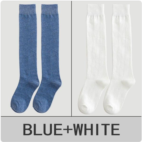 Solid Color Calf Socks Women's Cotton Long Socks