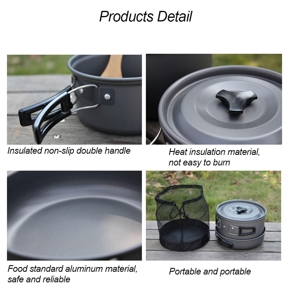 Outdoor Camping Hiking Cookware Tableware Cookware Lightweight Folding Equipment