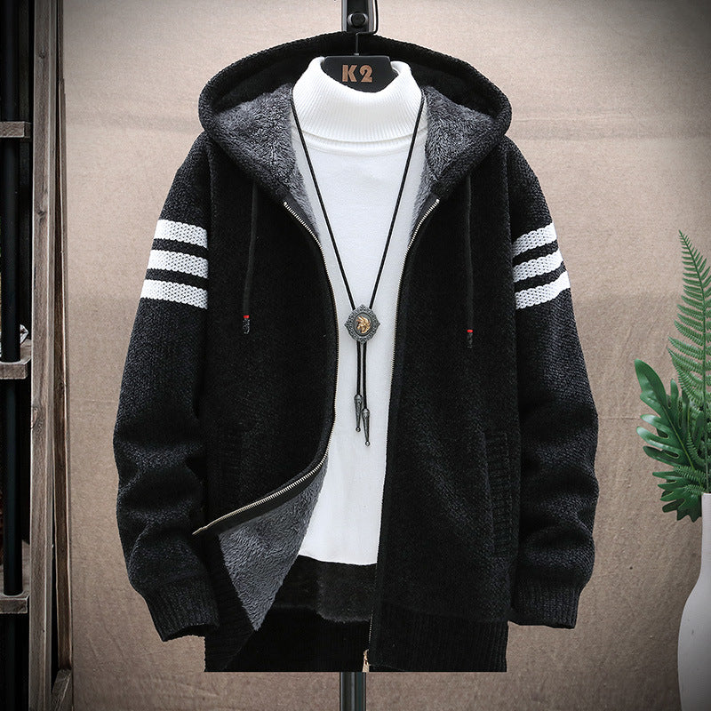 Hooded Men's Sweaters with Thick and Velvet Clothing - Minihomy