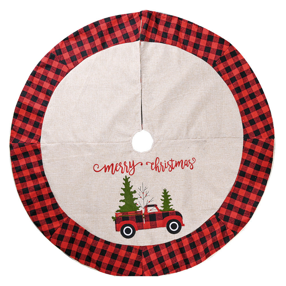 Linen Tree Skirt Car Christmas Tree - Minihomy