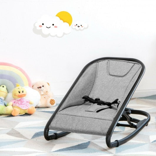 2-in-1 Adjustable Baby Bouncer and Rocker-Gray - Color: Light Gray