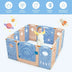 14-Panel Foldable Playpen Kids Activity Center with Lockable Door - Color: Pink & Blue - Size: 14-Panel - Minihomy