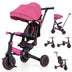 Kids Tricycle with Adjustable Push Handle Canopy and 3-Point Safety Belt-Pink - Color: Pink - Minihomy