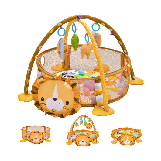 4-in-1 Baby Play Gym with Soft Padding Mat and Arch Design - Color: Yellow