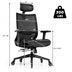 Adjustable Mesh Computer Chair with Sliding Seat and Lumbar Support-Black - Color: Black - Minihomy