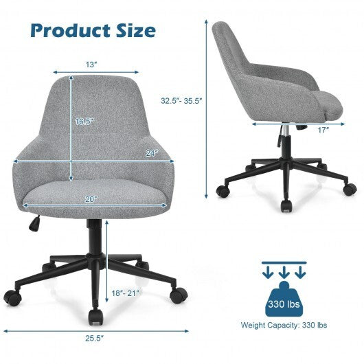 Fabric Home Office Chair with Rocking Backres-Gray - Color: Gray - Minihomy