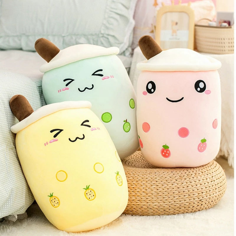 Milk Tea Cup Plush Toy Fruit Pillow Strawberry Matcha Cup Creative Doll - Minihomy