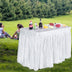 4 Feet Plastic Party Ice Folding Table with Matching Skirt - Color: White - Minihomy