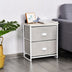 Metal Frame Nightstand Side Table Storage with 2 Drawers-Gray - Minihomy