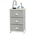 Nightstand Side Table Storage Tower Dresser Chest with 3 Drawers-Gray - Minihomy