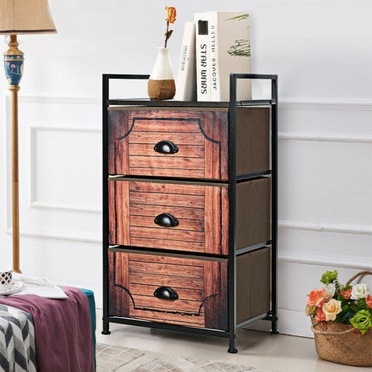 Industrial 3-Layers Fabric Dresser with Fabric Drawers and Steel Frame - Minihomy