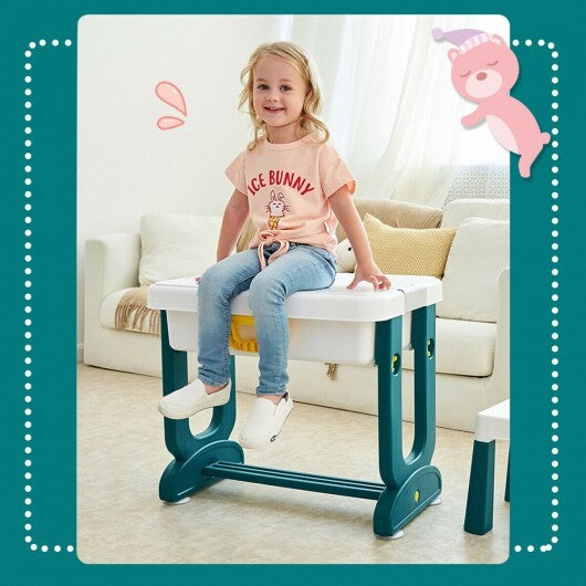5-in-1 Kids Activity Table Set - Color: White