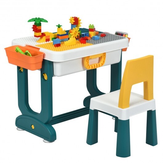 5-in-1 Kids Activity Table Set - Color: White