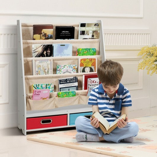 Kids Book and Toys Organizer Shelves-Coffee