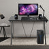 Home Office Modern Ergonomic Study Computer Desk for Small Space - Color: Black - Minihomy