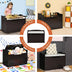 Kids Toy Wooden Flip-top Storage Box Chest Bench with Cushion Hinge-Brown - Color: Brown - Minihomy