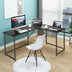 L Shaped Corner Home Office Computer Desk Home-Black - Color: Black - Minihomy