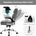 Adjustable Swivel Office Chair with High Back and Flip-up Arm for Home and Office-Gray - Color: Gray - Minihomy