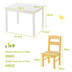 5 pcs Kids Pine Wood Table Chair Set-Clear - Color: Multicolor - Minihomy