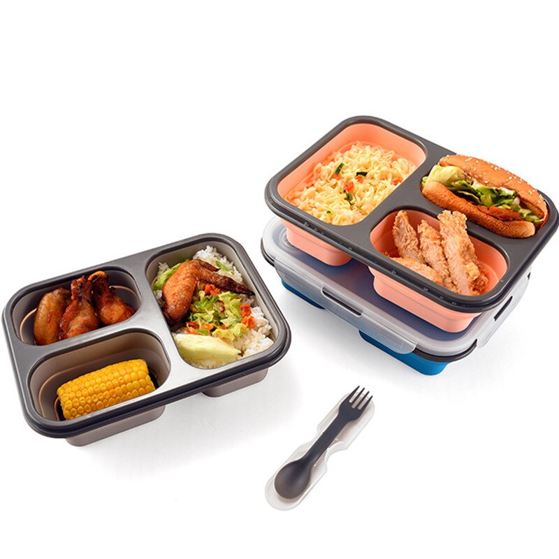 Large Capacity Silicone Collapsible Portable Lunch Box - Minihomy