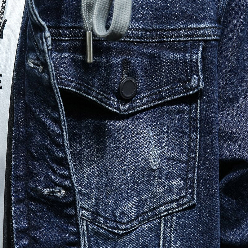 Hooded Cotton Liner Denim Jackets Men - Minihomy