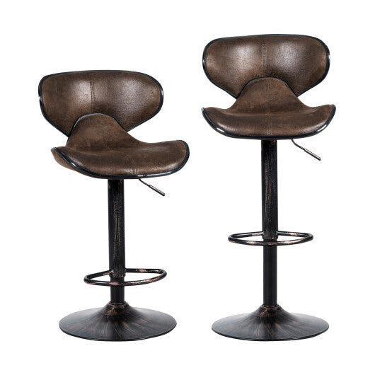 Set of 2 Adjustable Bar Stools for Counter