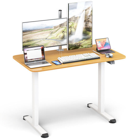 Electric Standing Desk Adjustable Stand up Computer Desk Anti-collision-Natural - Color: Natural - Minihomy