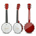 24 Inch Sonart 4-String Banjo Ukulele with Remo Drumhead and Gig Bag - Color: Red - Minihomy