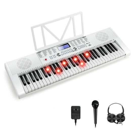 61-Key Electric Piano Keyboard for Beginner-White - Color: White - Minihomy