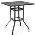 32 Inches Outdoor Steel Square Bar Table with Powder-Coated Tabletop - Minihomy