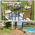 5 Pieces Outdoor Rattan Bistro Bar Stool Table Set with Cushions - Minihomy