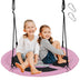 40 Inches Saucer Tree Swing Round with Adjustable Ropes and Carabiners-Pink - Color: Pink - Minihomy