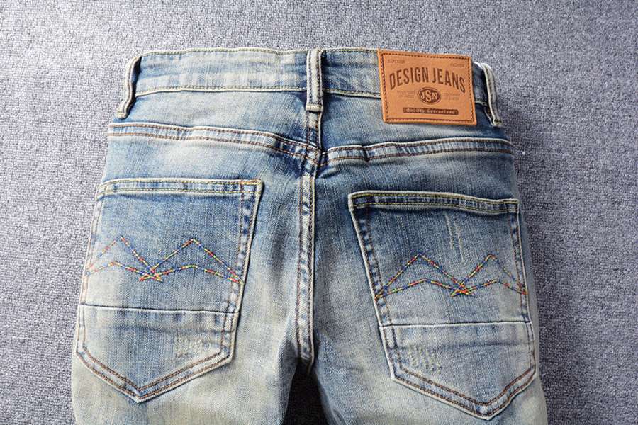 Men's Jeans Made Old Washed Slightly Elastic - Minihomy