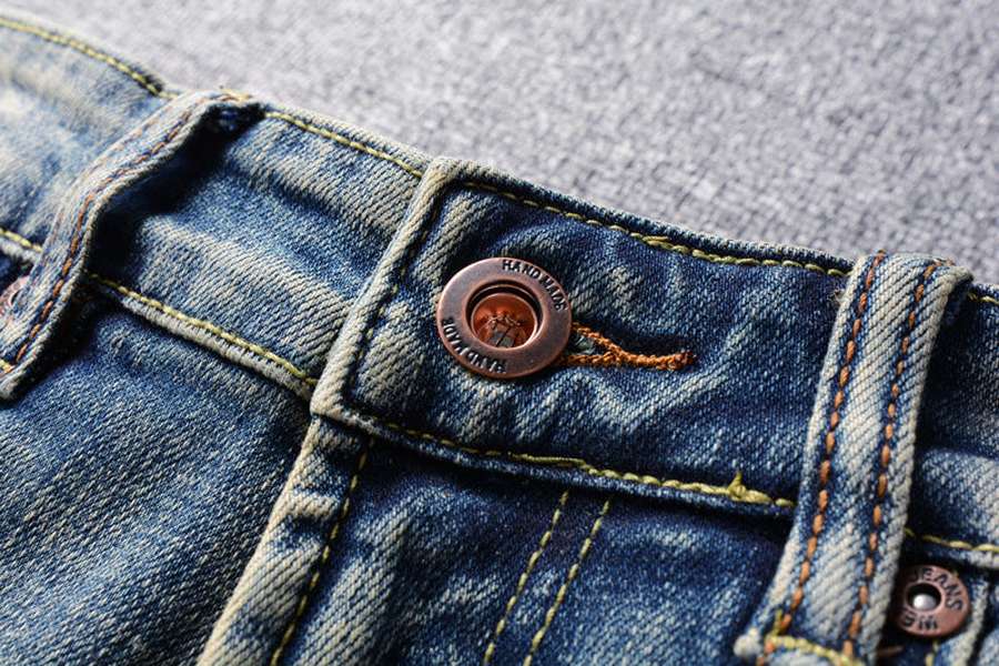 Men's Jeans Made Old Washed Slightly Elastic - Minihomy