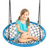 Net Hanging Swing Chair with Adjustable Hanging Ropes-Blue - Color: Blue - Minihomy