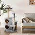 40 Inch Cat Tree Tower Multi-Level Activity Tree with 2-Tier Cat-Hole Condo-Gray - Color: Gray - Minihomy