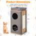 3-Story Cat House with Scratching Board for Indoor Cats - Color: Gray - Minihomy