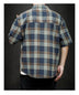 Men's Oversized Casual Short-sleeved Plaid Shirt - Minihomy