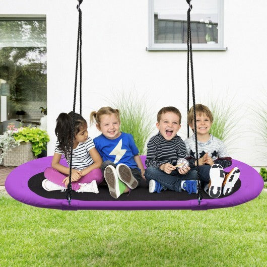 60 Inch Saucer Surf Outdoor Adjustable Swing Set-Purple - Color: Purple - Minihomy