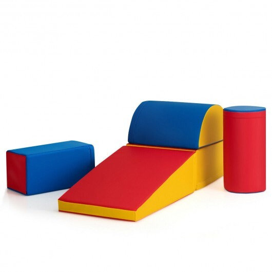 5-Piece Set Climb Activity Play Safe Foam Blocks-Red - Color: Red - Minihomy