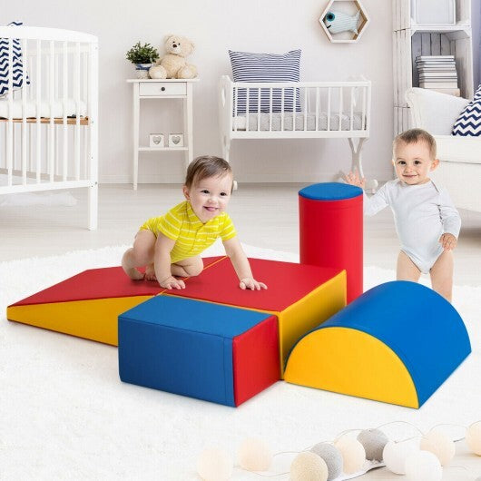 5-Piece Set Climb Activity Play Safe Foam Blocks-Red - Color: Red - Minihomy