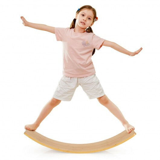 35.5 Inch Wooden Wobble Balance Board for Toddler and Adult - Minihomy