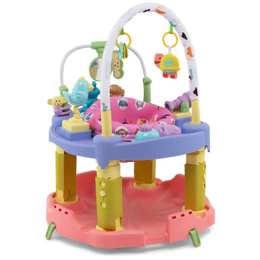 3-in-1 Baby Activity Center with 3-position for 0-24 Months-Pink - Color: Pink