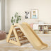 4 in 1 Triangle Climber Toy with Sliding Board and Climbing Net-Natural - Color: Natural - Minihomy