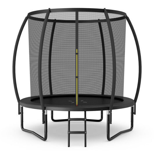 10 Feet ASTM Approved Recreational Trampoline with Ladder-Black - Color: Black - Size: 10 ft