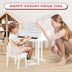 30-Key Kids Piano Keyboard Toy with Bench Piano Lid and Music Rack-White - Color: White - Minihomy