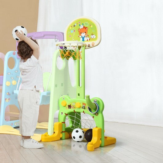 6-in-1 Climber Swing Basketball Hoop Football Gate - Minihomy