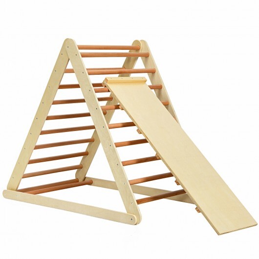 Foldable Wooden Climbing Triangle Indoor Home Climber Ladder - Minihomy