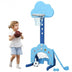 3-in-1 Kids Basketball Hoop Set with Balls-Blue - Color: Blue - Minihomy